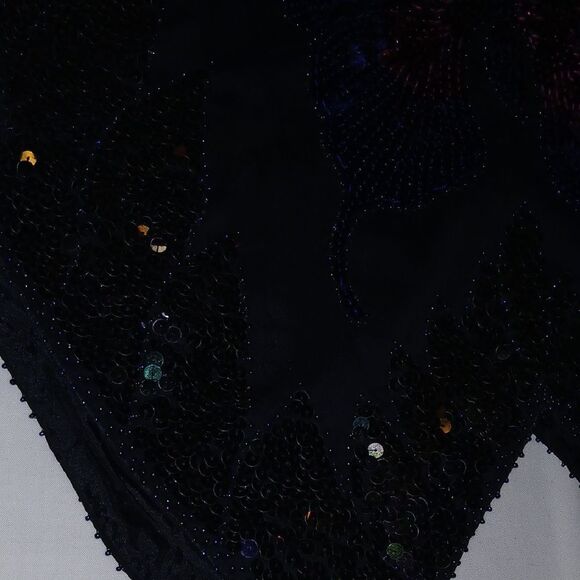 Vntg Iris Multicolor Sequin Butterfly Top - Picture 3 of 9
